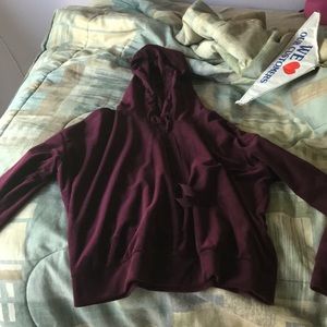 velvet crop top hoodie